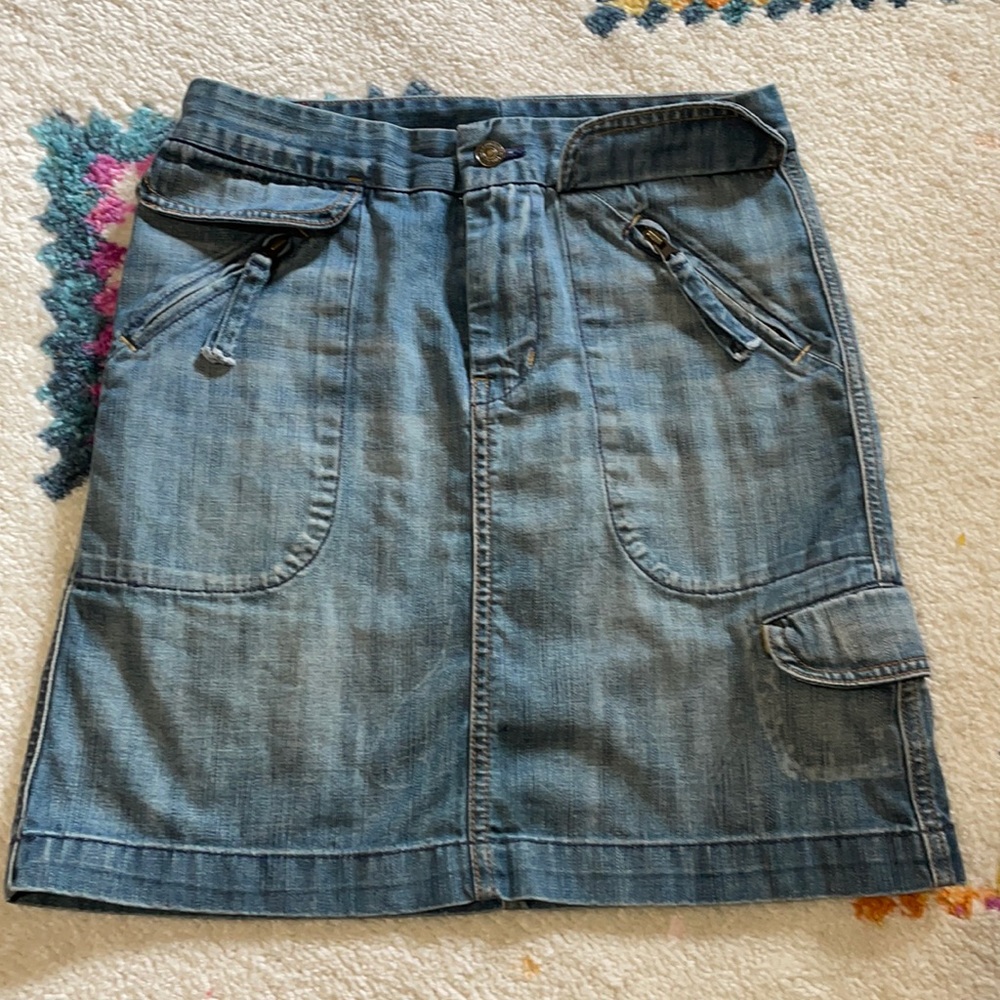 7 for all mankind denim midi skirt size 28